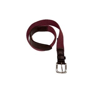 Vineyard Vines Men’s Woven Stretch Belt in Leather and Burgundy Brown - Size 30